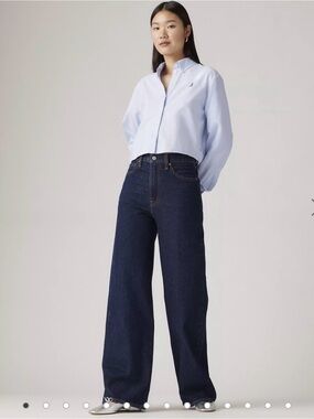 Levi's Dark Indigo Wide-Leg High-Rise Jeans